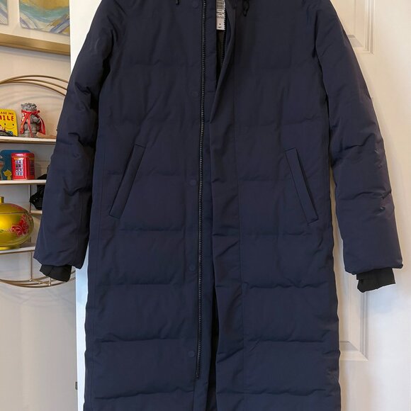 NWT Aritzia TNA The Powder Dri Parka™ Long - Size S - Total Eclipse (Navy Blue) - Picture 6 of 9